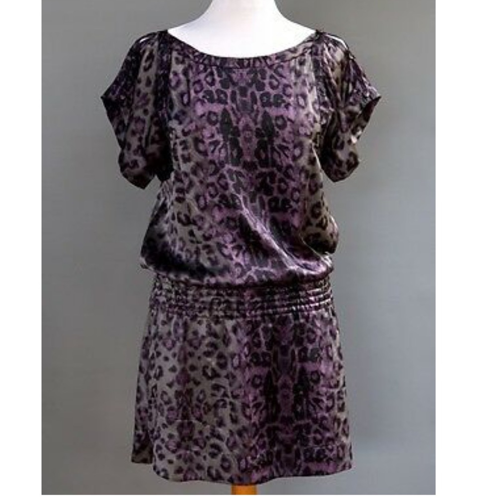Rebecca Taylor Leopard Fever Silk Mini Dress